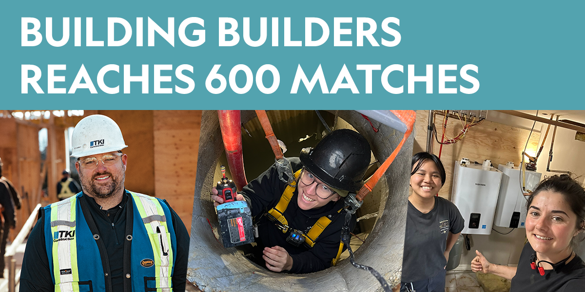 The Building Builders program celebrates 600 successful mentorship matches. See how industry leaders like TKI Construction and Princess Plumbing are training the next generation of tradespeople.